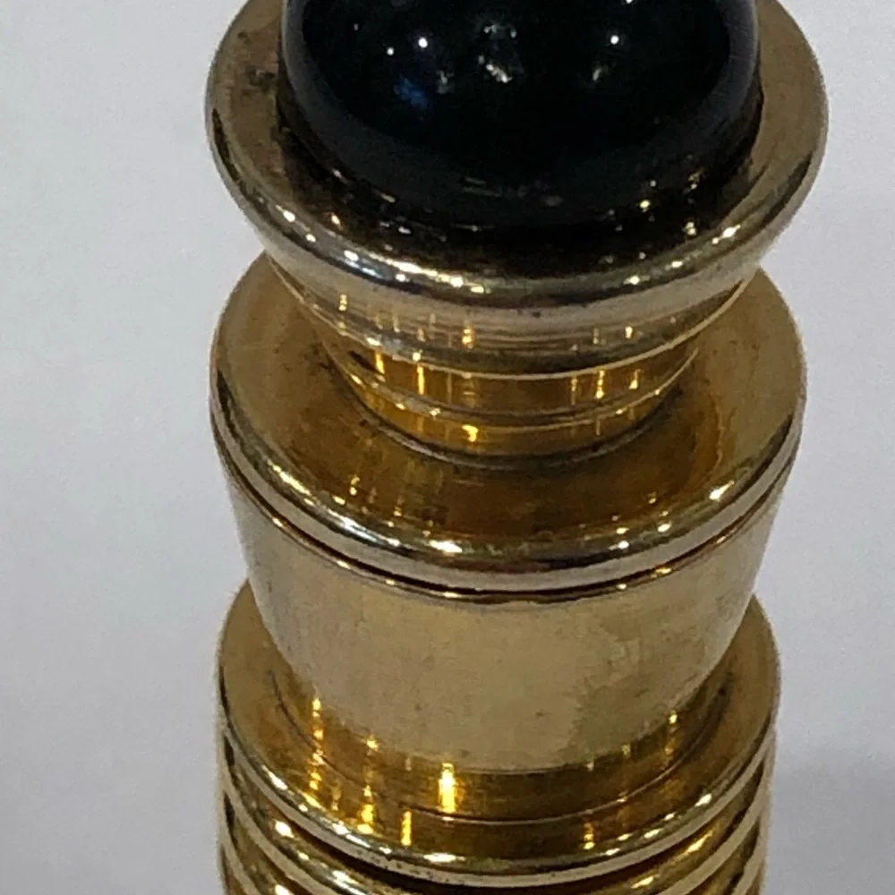 Vintage Gold Tone Brass Cylindrical Shape Portable Purse Travel  Perfume Vial - Picture 12 of 13